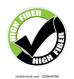High fiber, Button, label and sign - Vector illustration