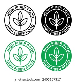 High fiber food vector icon set. Dietary fiber rich food vector illustration. Digestive fiber sign suitable for apps and websites UI designs.