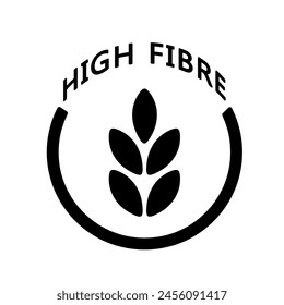 High fiber icon. High fiber icon for product packaging design element. Vector illustration. 