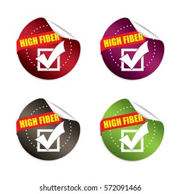 High fiber Round Stickers.vector
