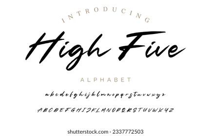 High Fire signature font alphabet vector illustration isolated Background
