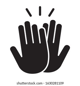 High five or high 5 hand gesture flat vector icon for apps and websites