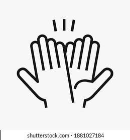 High five or high 5 hand gesture line icon. Vector illustration for apps and websites