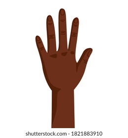 diseño de alta 5 manos negras, personas multiétnicas raza y tema multicultural Ilustración vectorial
