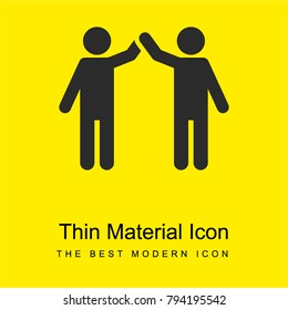 high five bright yellow material minimal icon or logo design