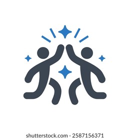 High Five Celebration Icon On White Background