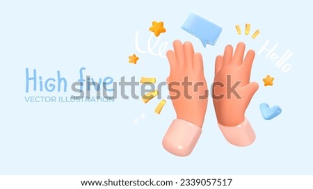 High five, clap your hands. Greetings. Friendship, business or victory celebration. Vector illustration 商業照片 © 