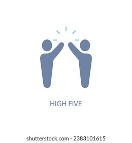 High five concept line icon. Simple element illustration.High five concept outline symbol design.