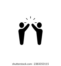 High five concept line icon. Simple element illustration.High five concept outline symbol design.