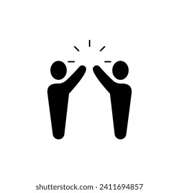 high five concept line icon. Simple element illustration. high five concept outline symbol design.