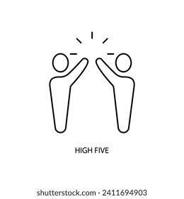 high five concept line icon. Simple element illustration. high five concept outline symbol design.