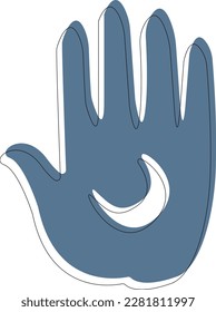 High Five and crescent moon illustration vector graphic perfect for crafting and creative project