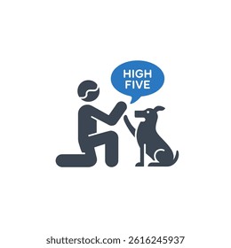High Five Dog Icon On White Background