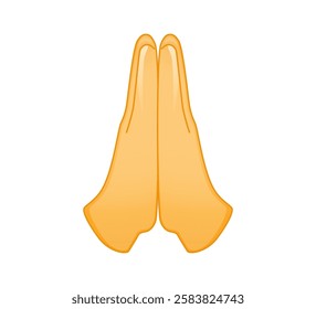 High Five emoticon illustration. Prayer and Respect Icon. Two diverse hands giving high five, well done gesture, job good done. Prayer hands emoji. Folded hands. Isolated on white