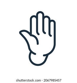 High Five. Flat icon. Cartoon design. Vector illustration flat design. Isolated on white background. Contour black line. Symbol for web applications. 