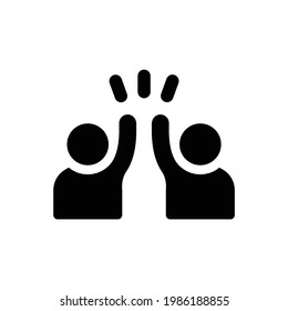 High five with friends icon. Fun concept. Vector illustration