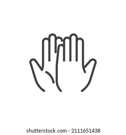 High Five Gesture Line Icon Linear Stock Vector (royalty Free 