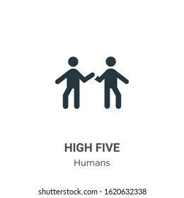 High five glyph icon vector on white background. Flat vector high five icon symbol sign from modern humans collection for mobile concept and web apps design.