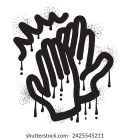 High five graffiti with black spray paint