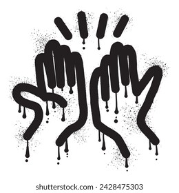  High five graffiti with black spray paint
