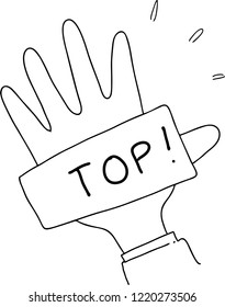 high five hand drawn