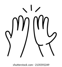 High Five. Hand Drawn Doodle Icon.