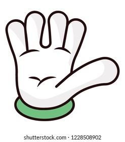 High five hand gesture, cartoon hand 