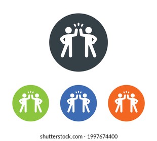 High five hand gesture icon vector. Friends, coworker and teamwork symbol.