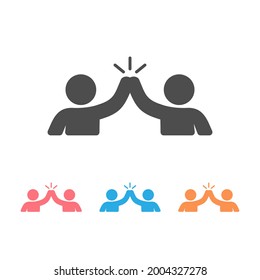 High five hand gesture silhouette icon set. Friendship. Friends. Isolated vector
