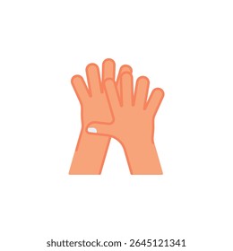 High five hand gesture vector icon. Hand gesture icon flat style. perfect use for logo, presentation, website, and more. modern icon design color style