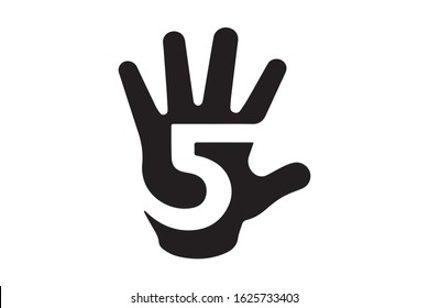 High Five Hand Meeting Greeting Hidden concept Illustration and Silhouette 