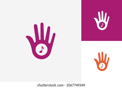 High Five Hand Music Logo Template Design Vector, Emblem, Design Concept, Creative Symbol, Icon