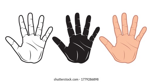 High Five Hand Printable Vector Illustration