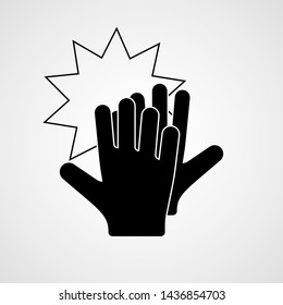 High five. Hands celebrating with a high-five. Vector icon
