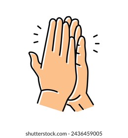 high five hands color icon vector. high five hands sign. isolated symbol illustration