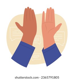 High Five Hands Gesture Concept Illustration