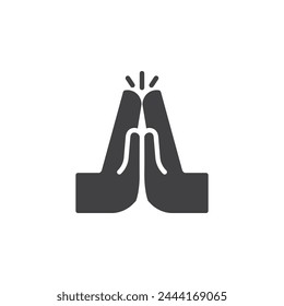 High five hands vector icon. filled flat sign for mobile concept and web design. Two hands touching each other glyph icon. Cooperation symbol, logo illustration. Vector graphics
