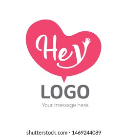 High five! Hey! Hi! Greeting logo -vector 