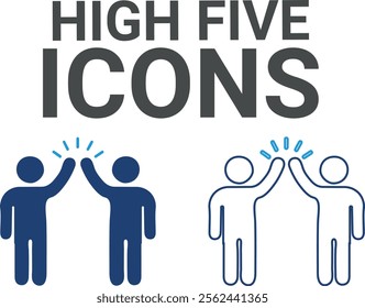 High five icon. Contains friends, group of friends, socialize, friendly, cheers, trust, support,t and best friends icons. Solid icon collection. Vector illustration.