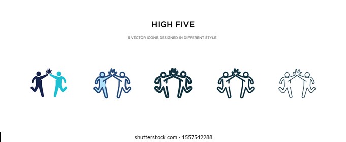 high five icon in different style vector illustration. two colored and black high five vector icons designed in filled, outline, line and stroke style can be used for web, mobile, ui