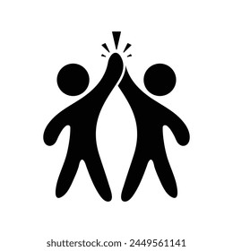 High five icon on white background. Eps 10.