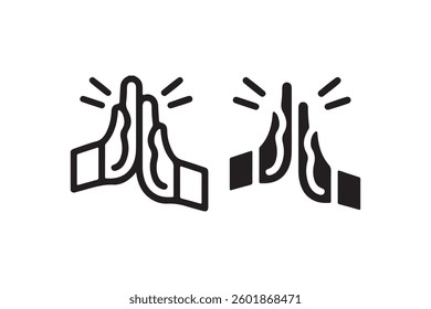 High five icon in outline and solid style Vector