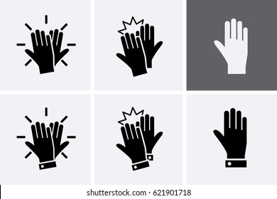 High Five Icon set. Vector hands celebrating with a high-five
