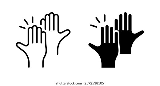 High five Icon set.Symbol isolated white background. vector illustration. color editable.