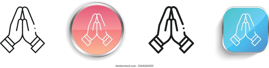 high five icon. Thin Linear, Regular and Button Style Design Isolated On White Background