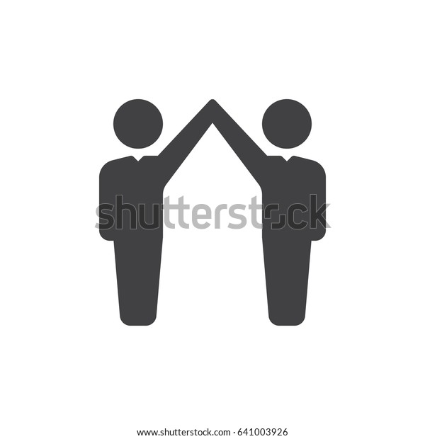 High Five Icon Vector Filled Flat Stock Vector (Royalty Free) 641003926