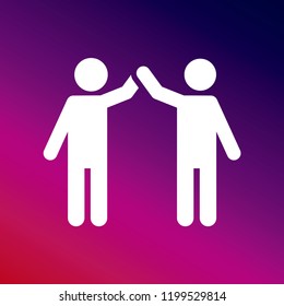 High five icon vector illustrator creative design purple and pink gradient background