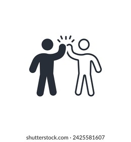 High Five icon. vector.Editable stroke.linear style sign for use web design,logo.Symbol illustration.