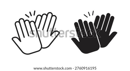 High Five icons. Black and White Vector Icons. can be used web and mobile