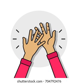 High Five Illustration With Two Hands Clapping
